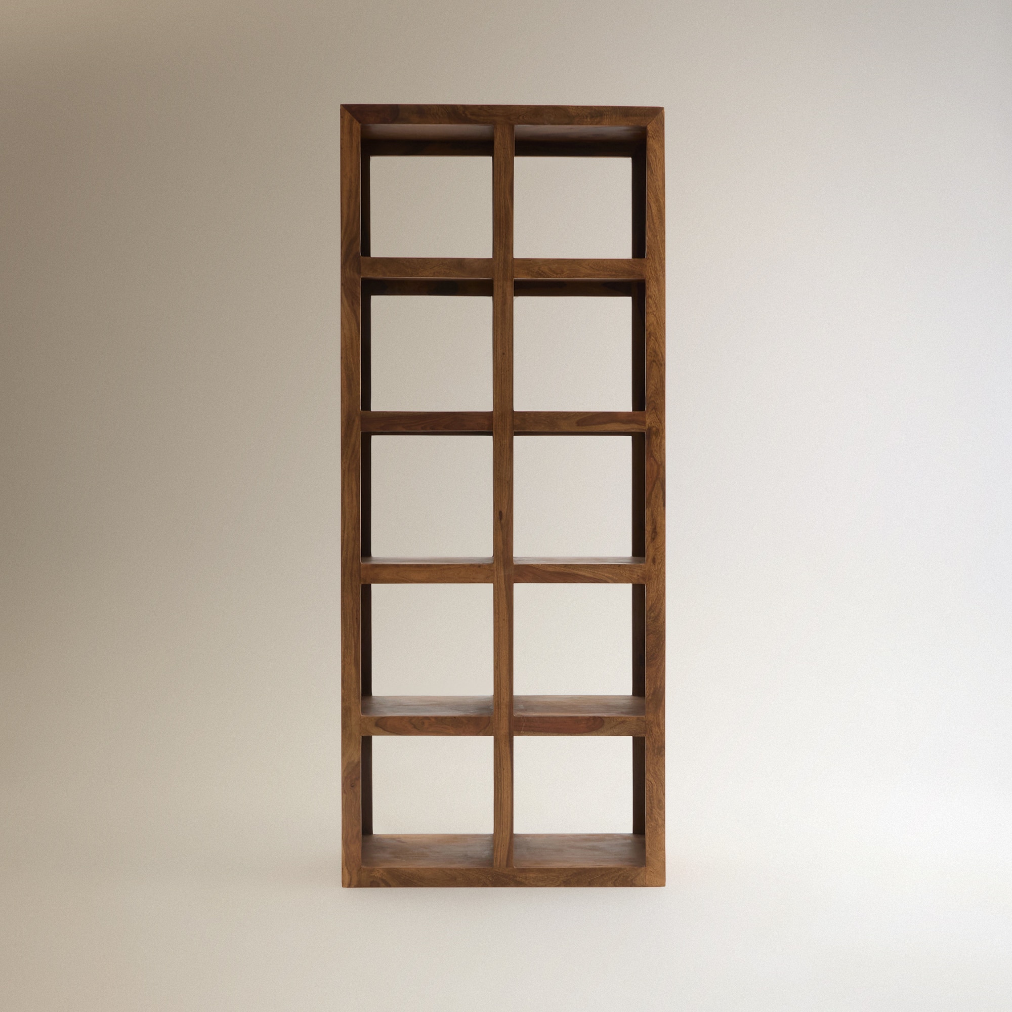 Estante de Pau-Rosa com 10 Espaços Bombay Nogueira-3