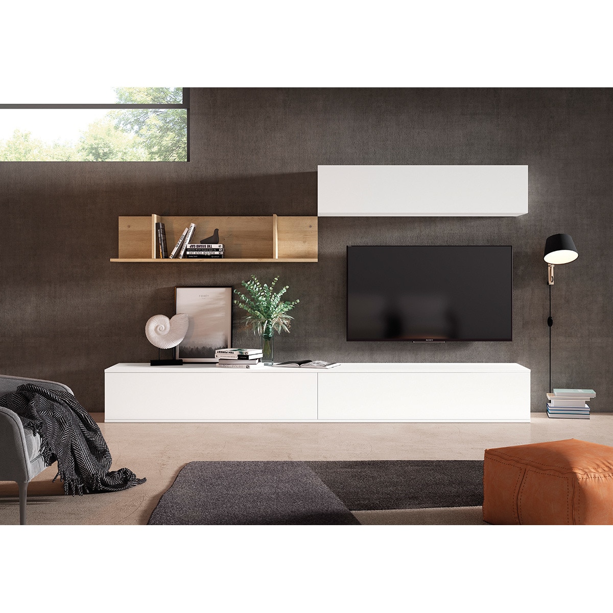 Mueble de salón Home 10 El Corte Inglés - Blanco / Canela Blanco / Canela-1