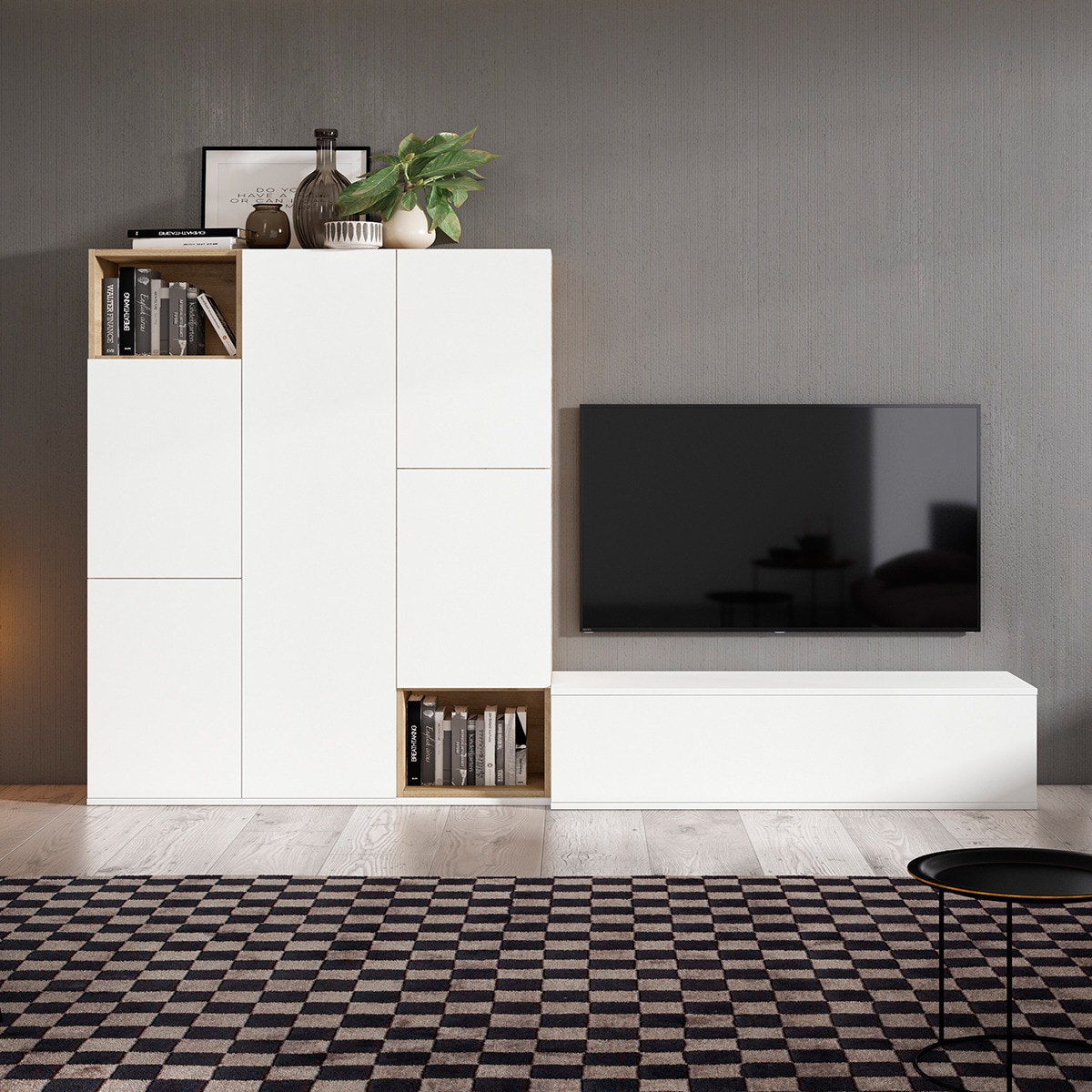 Mueble de salón Home 14 El Corte Inglés - Blanco / Canela Blanco / Canela-1