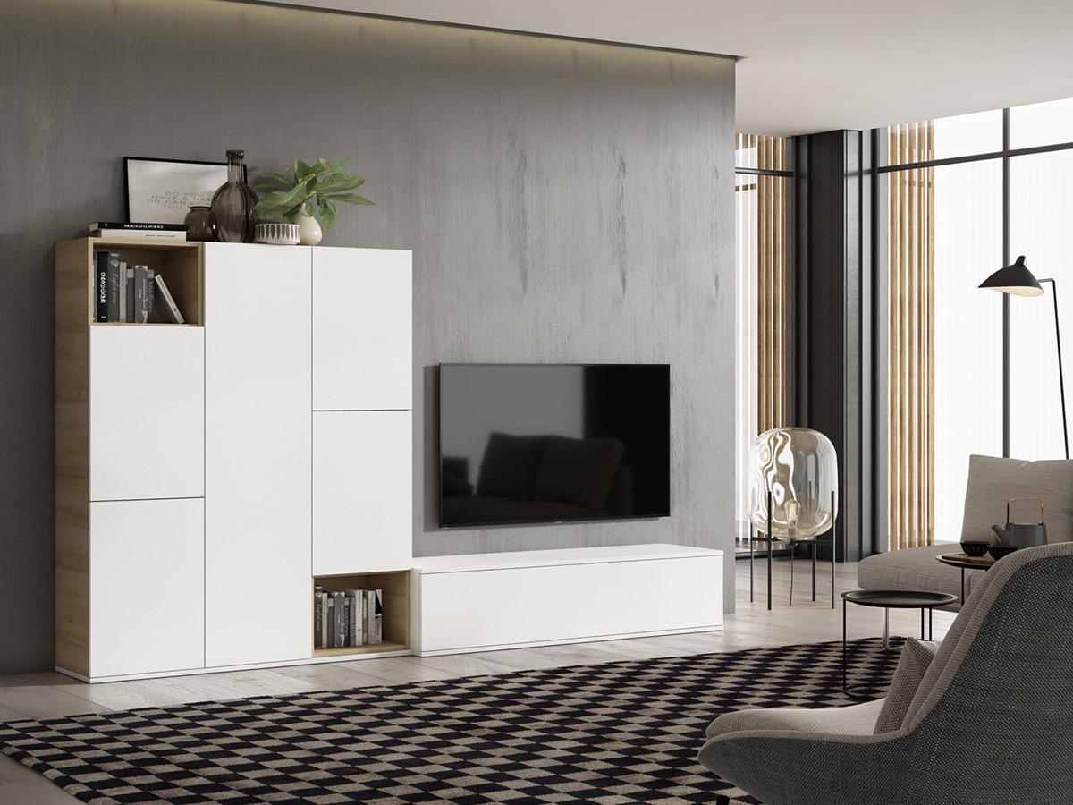 Mueble de salón Home 14 El Corte Inglés - Blanco / Canela Blanco / Canela-3