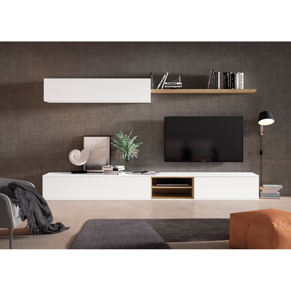 Mueble de salón Home 16 El Corte Inglés - Blanco / Canela Blanco / Canela-1