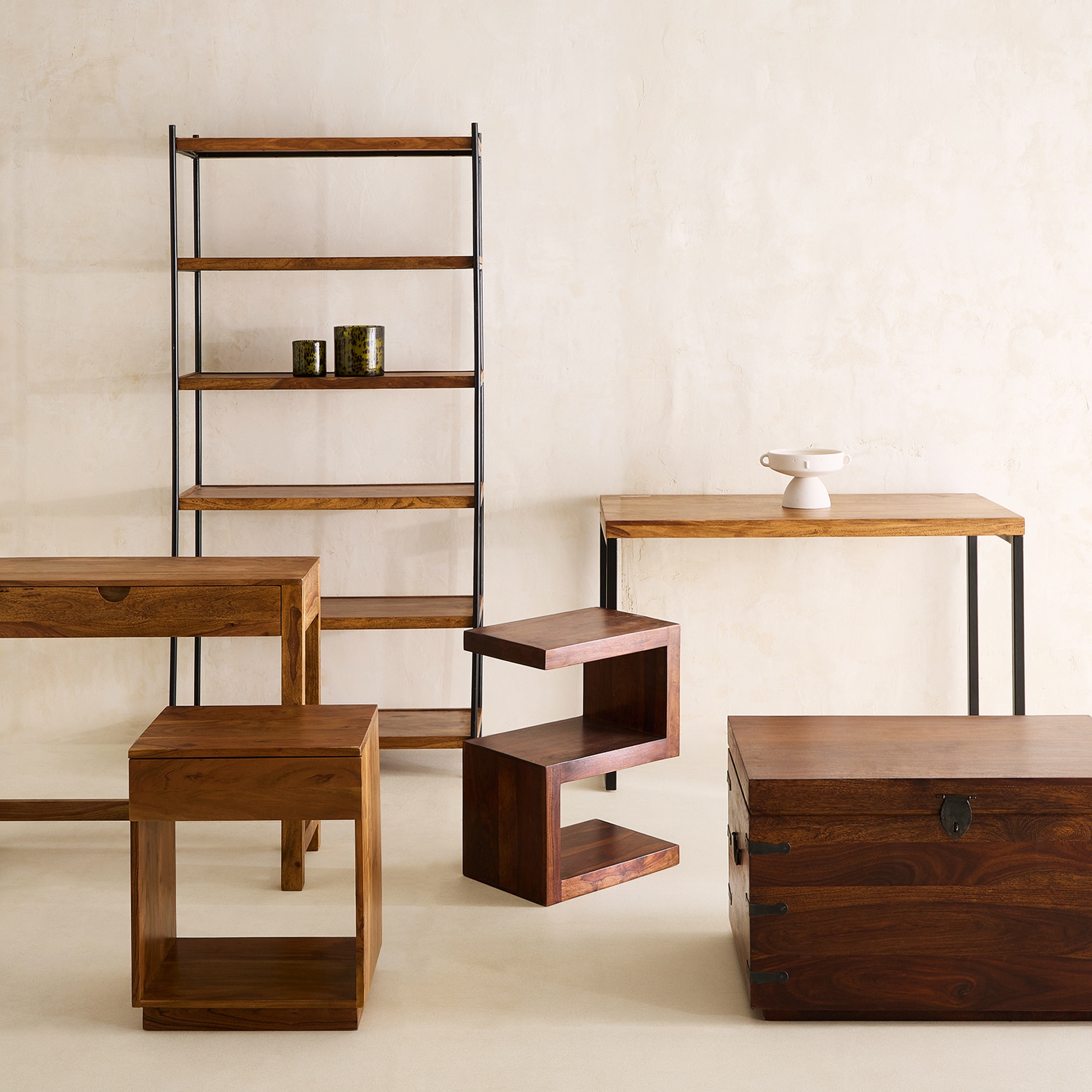 Estante de Palissandro Bombay Natural / Preto-7