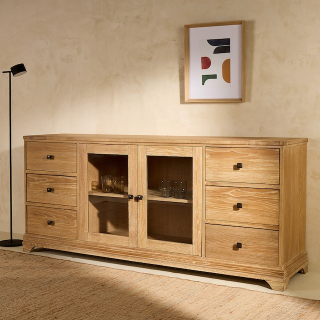 Imagen 0 de Aparador de madera de roble con 2 puertas y 6 cajones Vintage El Corte Inglés