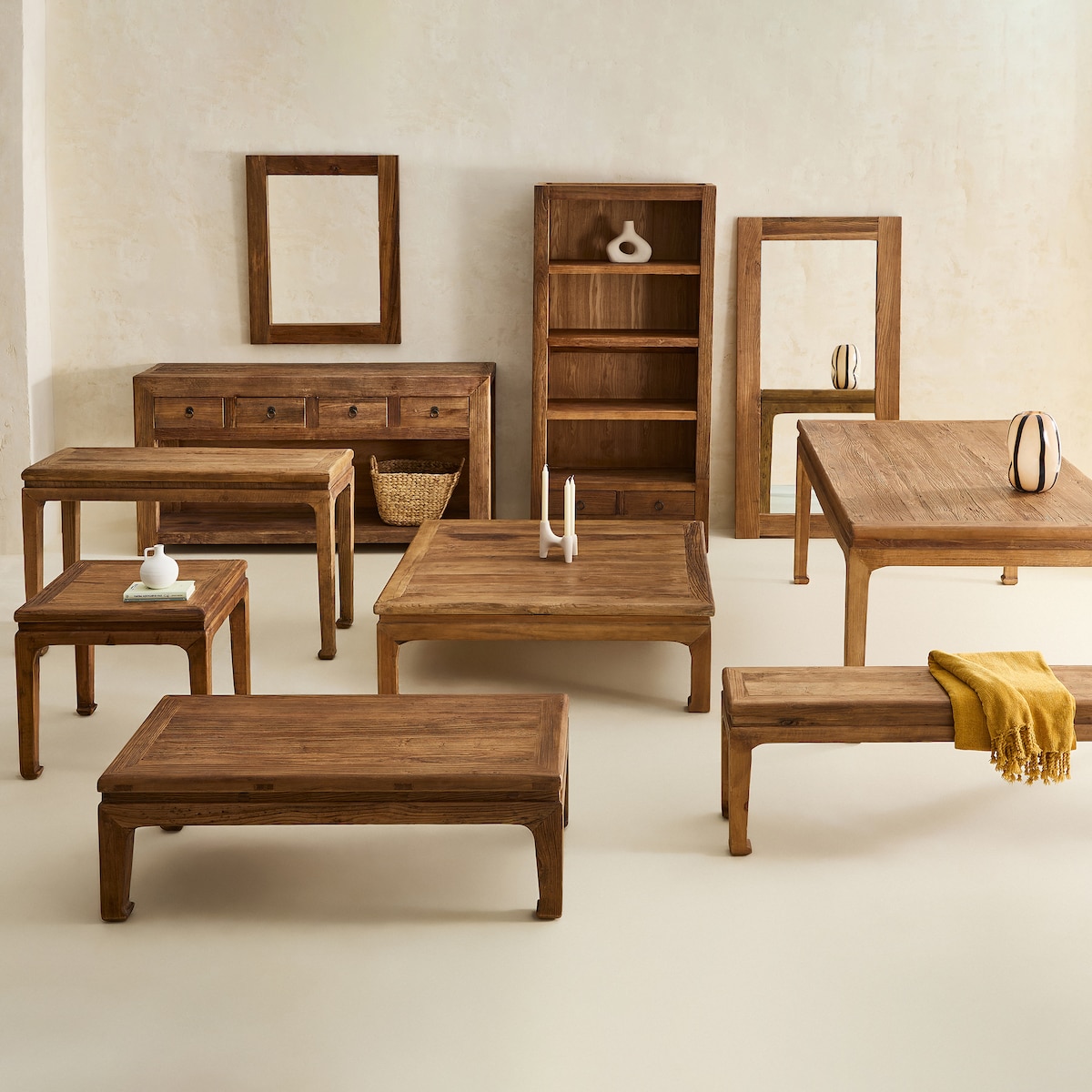 Móvel de Olmo Reciclado com 4 Gavetas Opium Natural-7