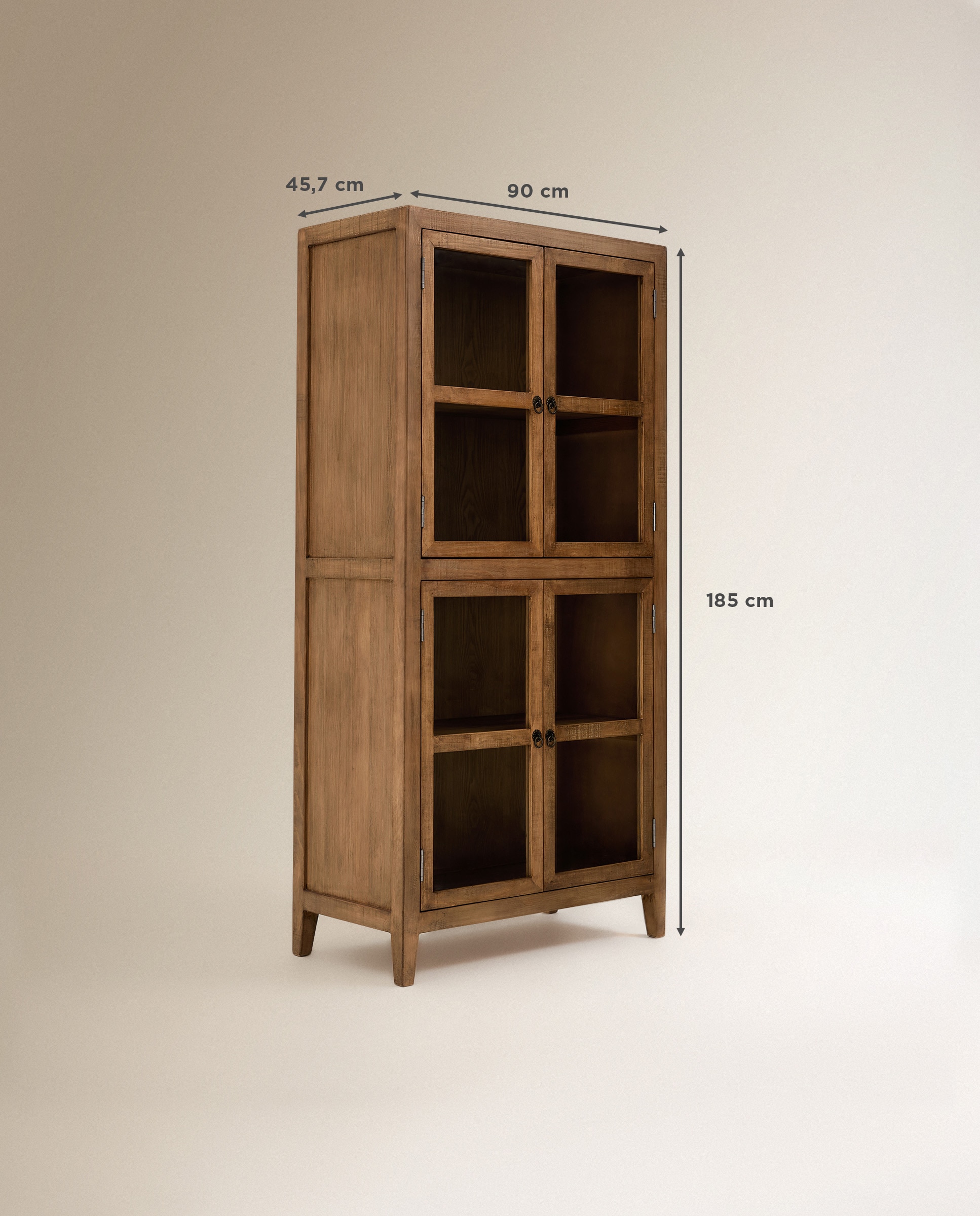 Vitrina de madera de pino Manado - Natural Natural-7