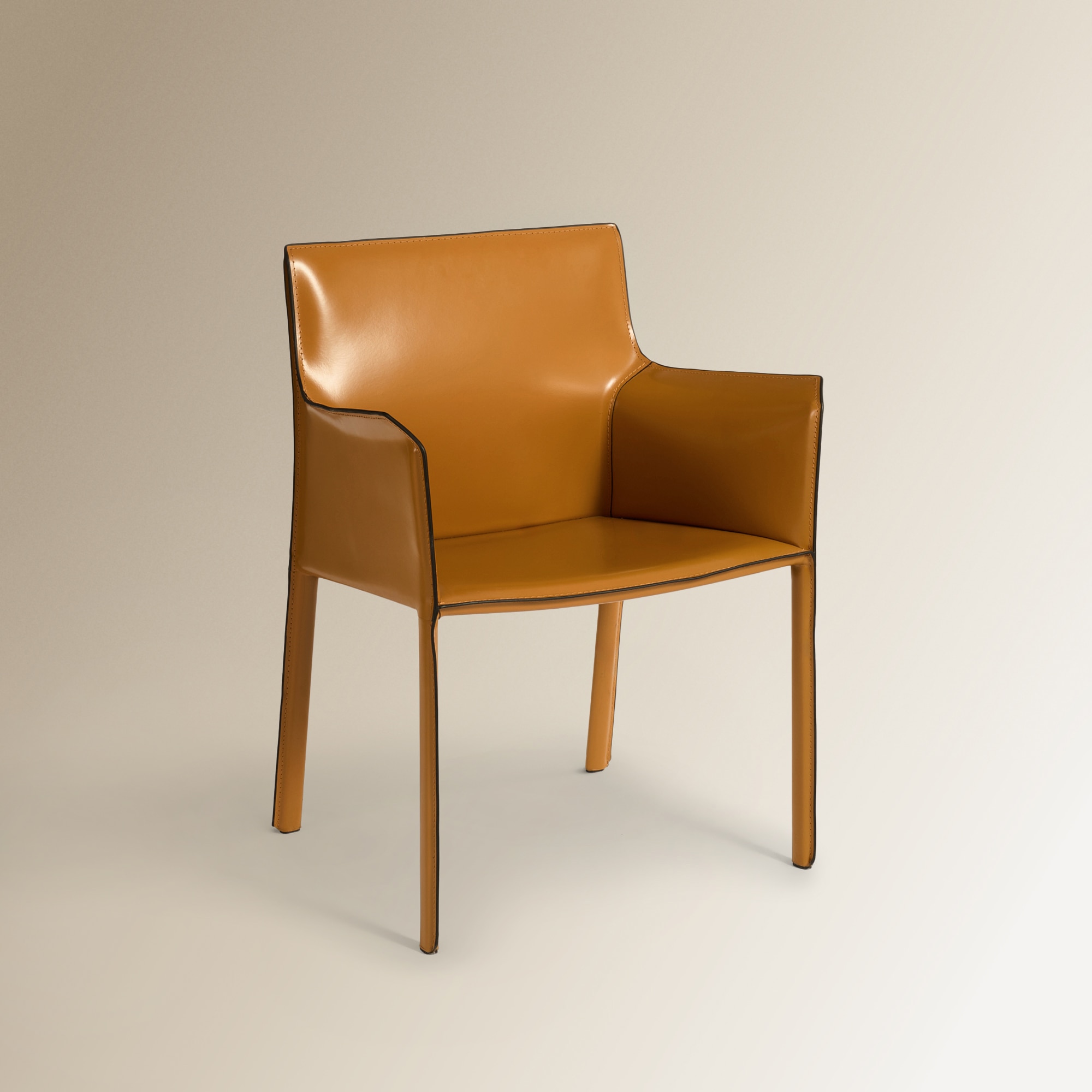 Cadeira em Pele Regenerada Módena Camel-2