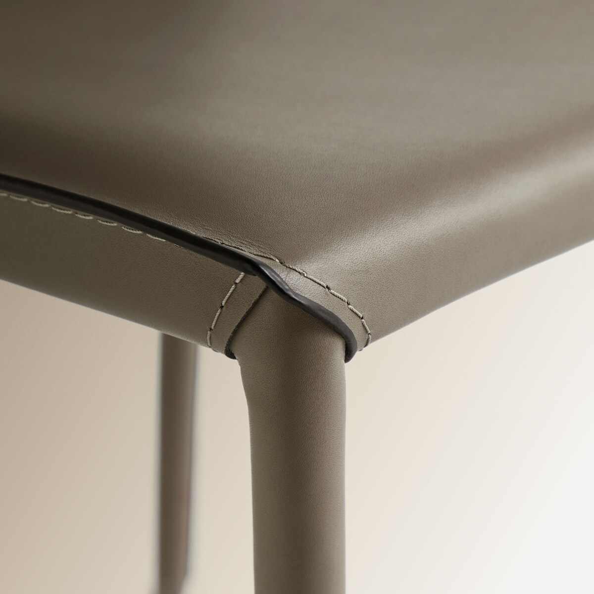 Cadeira de Couro e Metálica Grey Cinzento-6