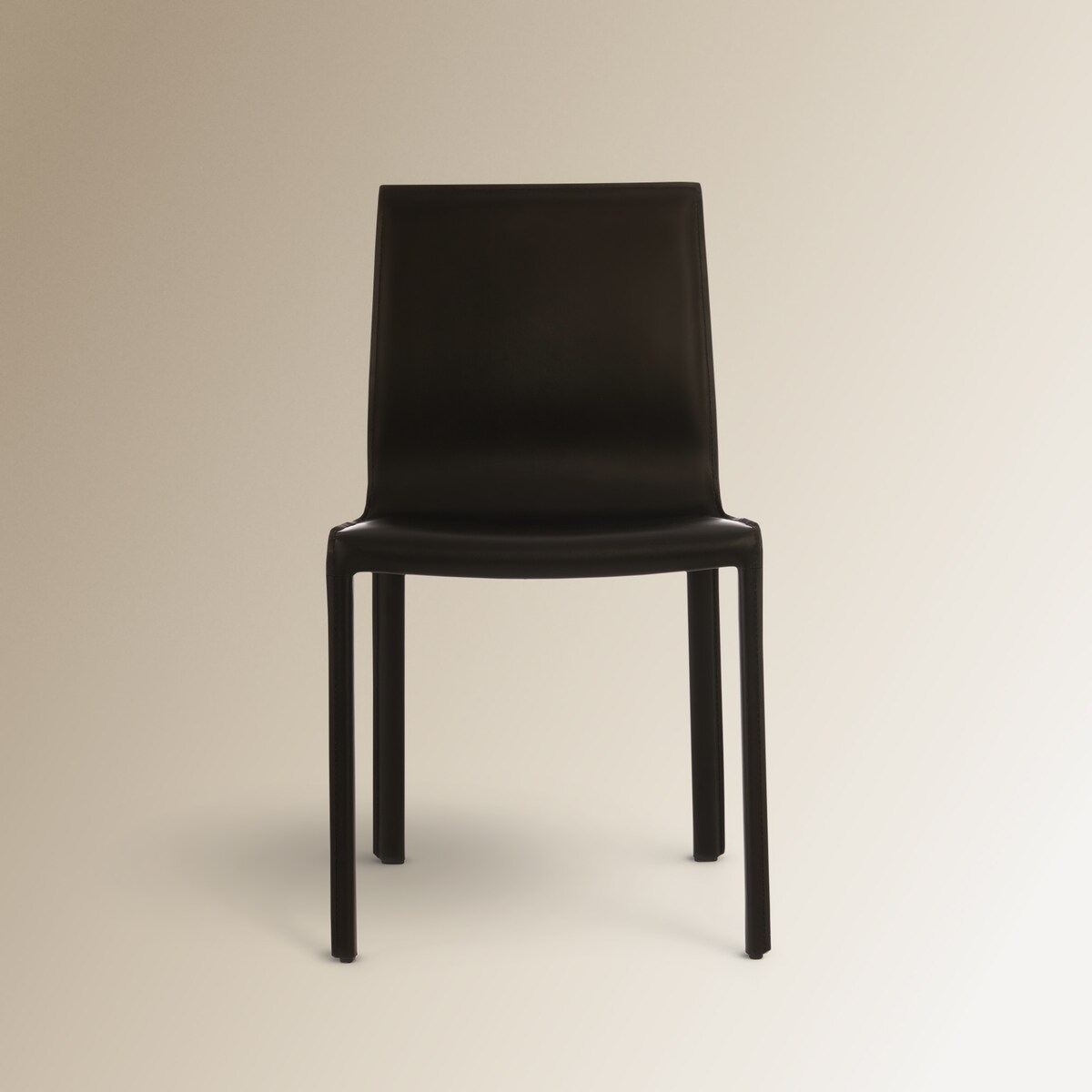 Cadeira de Sala de Refeição em Pele Regenerada Módena Preto-2