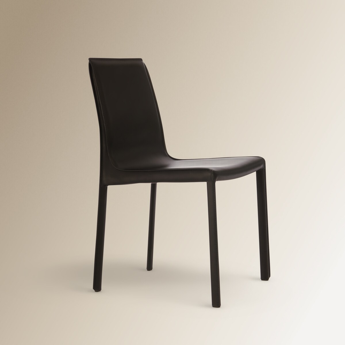 Cadeira de Sala de Refeição em Pele Regenerada Módena Preto-3