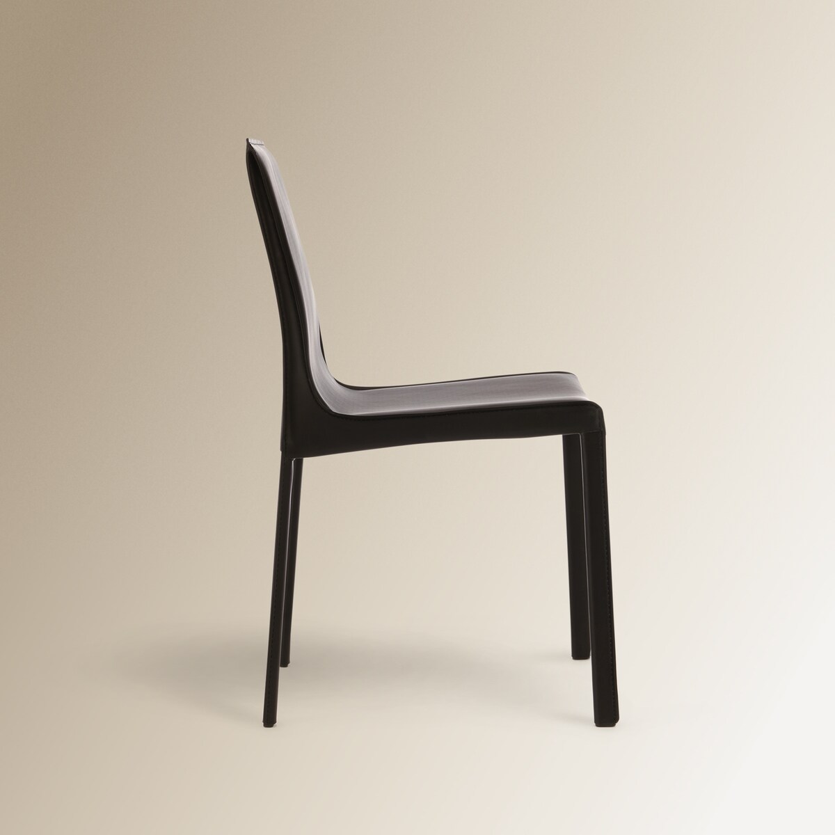 Cadeira de Sala de Refeição em Pele Regenerada Módena Preto-4