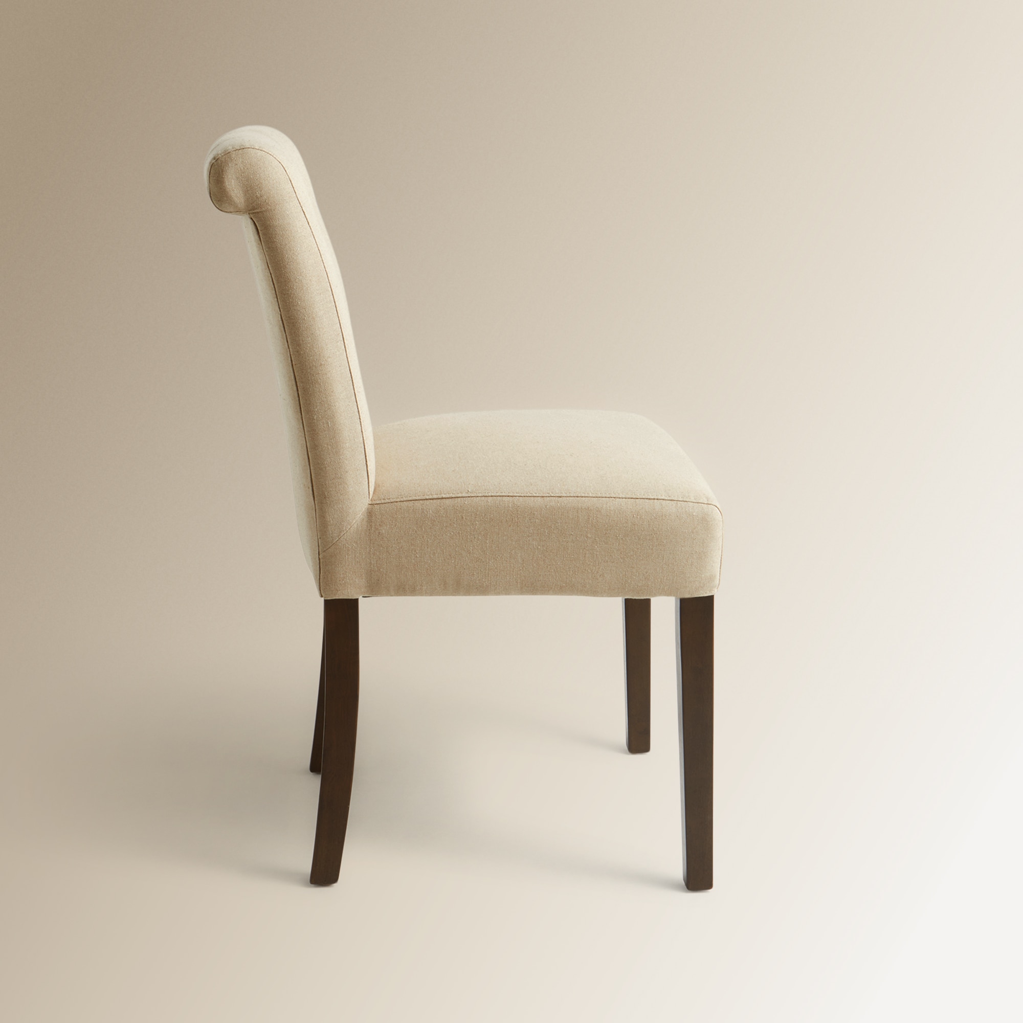 Cadeira Estofada de Linho Rondo Bege-4