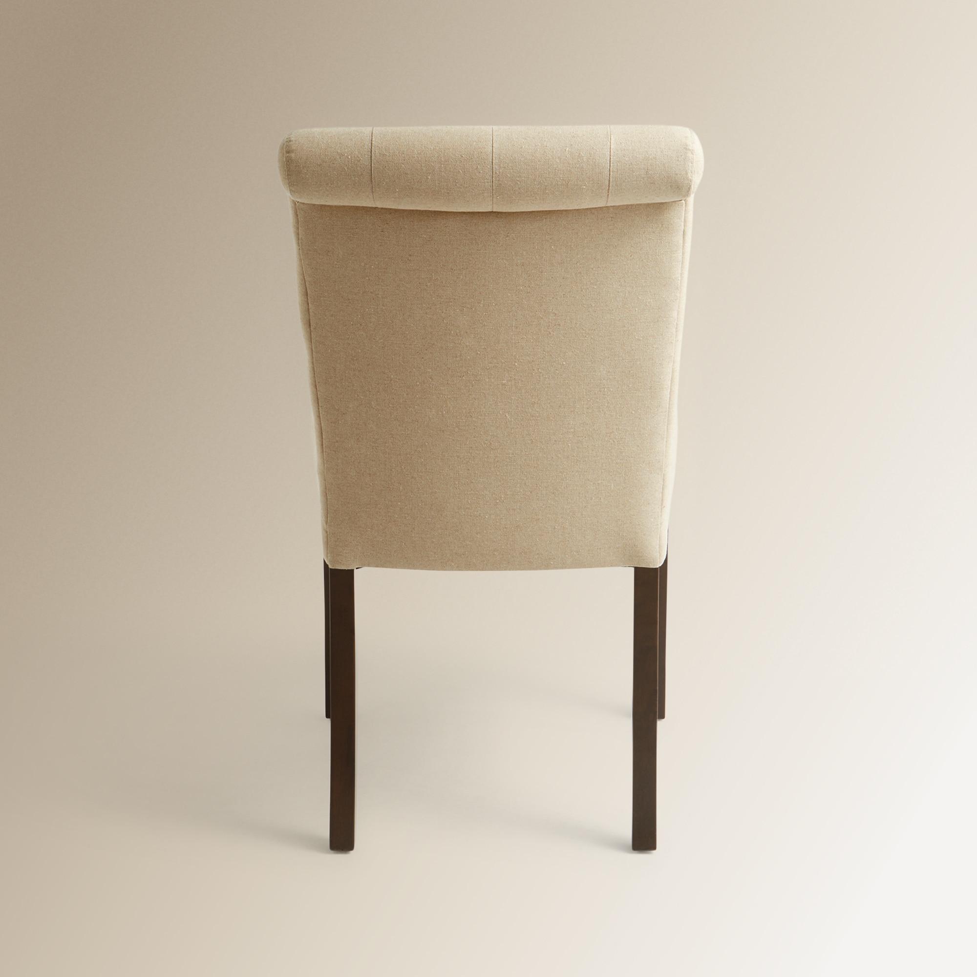 Cadeira Estofada de Linho Rondo Bege-5