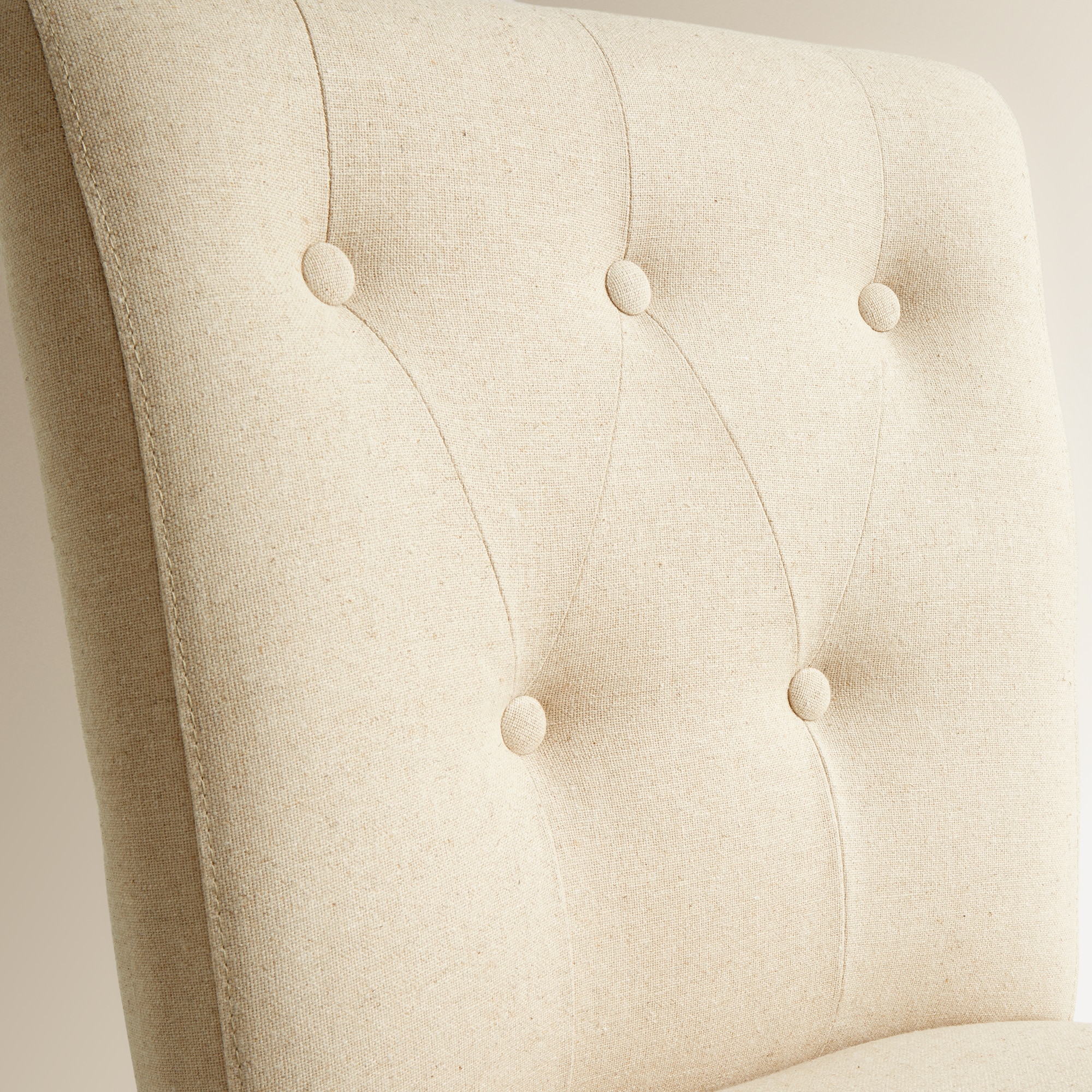 Cadeira Estofada de Linho Rondo Bege-8