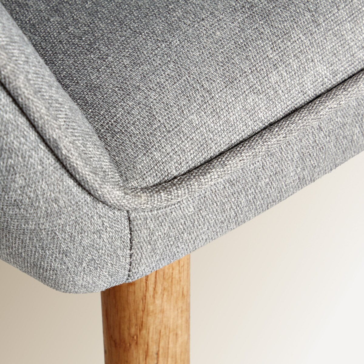 Cadeira Estofada com Pés de Madeira de Carvalho Toronto Cinzento-6