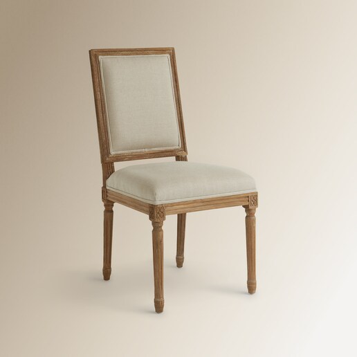 Silla de madera de roble tapizada en lino Fulham