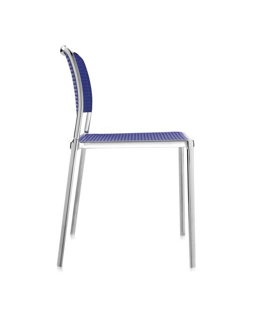 Silla audrey Shiny Kartell - Aluminio / Arena Aluminio / Azul-3