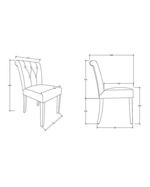 Cadeira de Mesa de Refeições Estofada Rondo Espiga-9