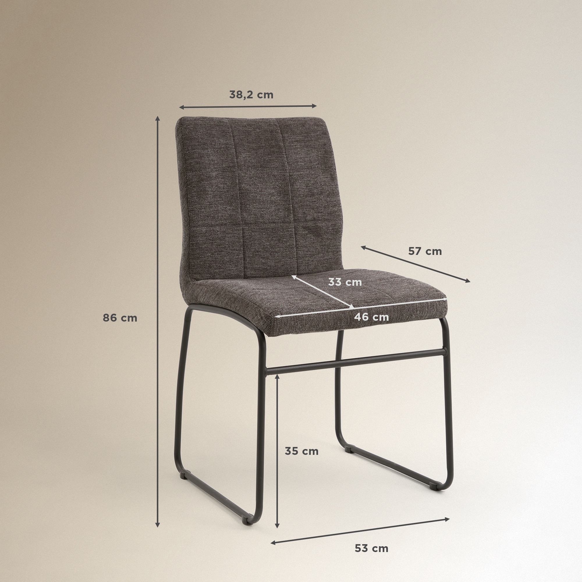 Imagen 9 de Silla tapizada Dakota - Gris Gris