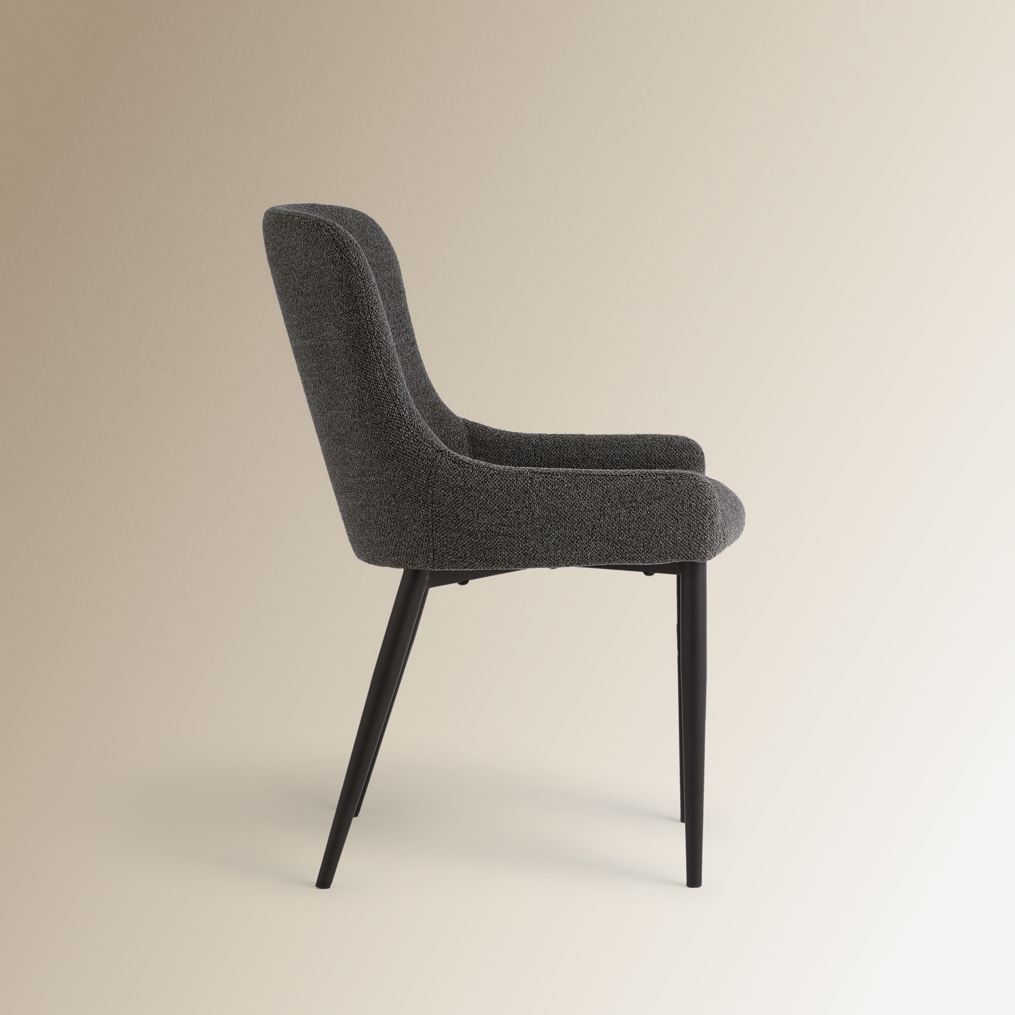 Cadeira em Tecido Bouclé Gabo Cinzento-4