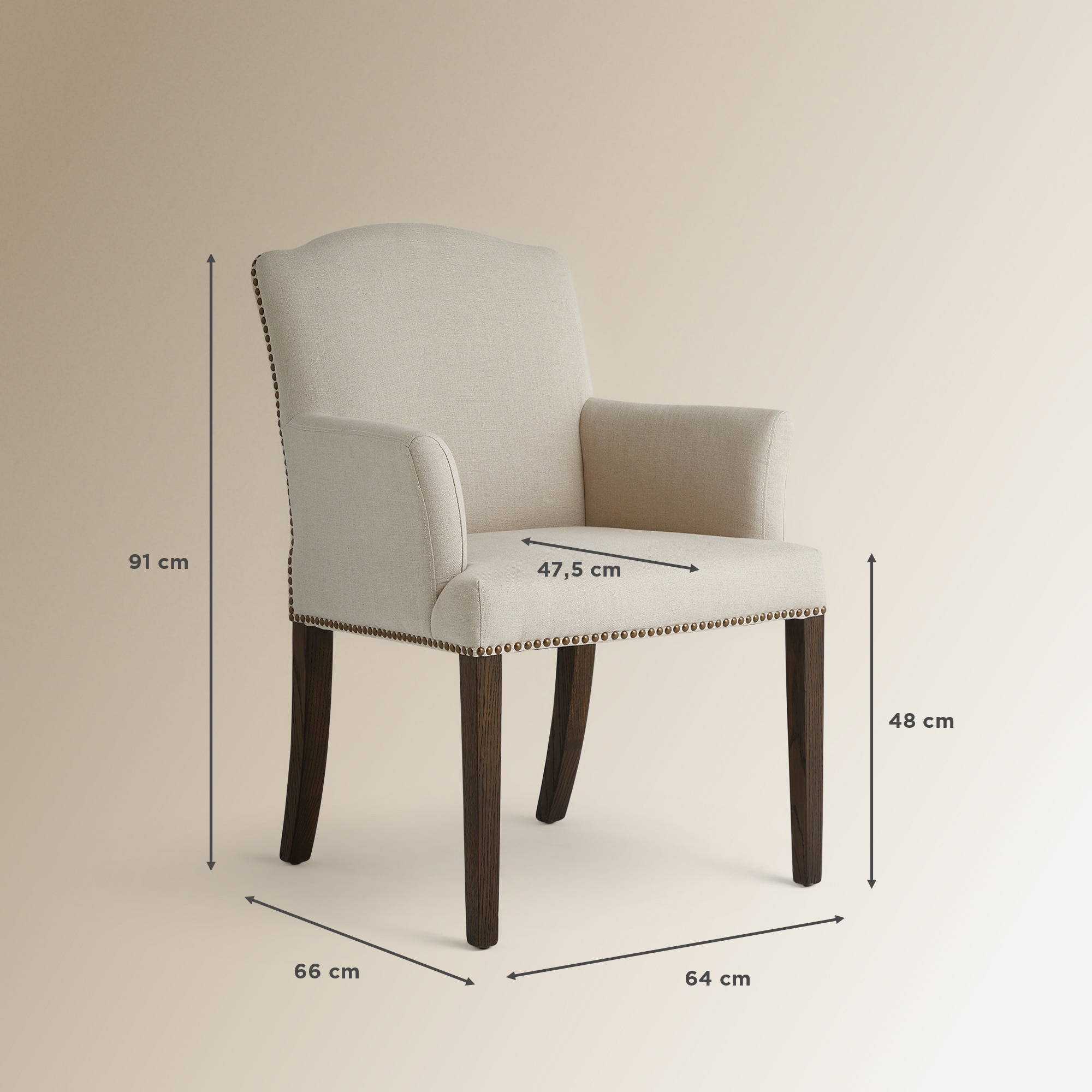 Sillón de lino Grace - Beige Beige-6