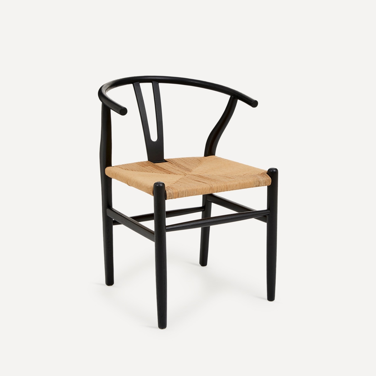 Cadeira de Madeira de Carvalho e Rattan Shangai Preto-2