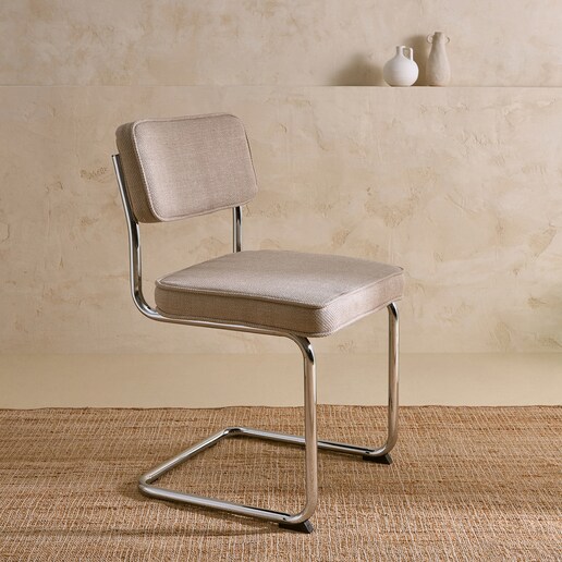 Silla tapizada con patas metálicas Ruperta