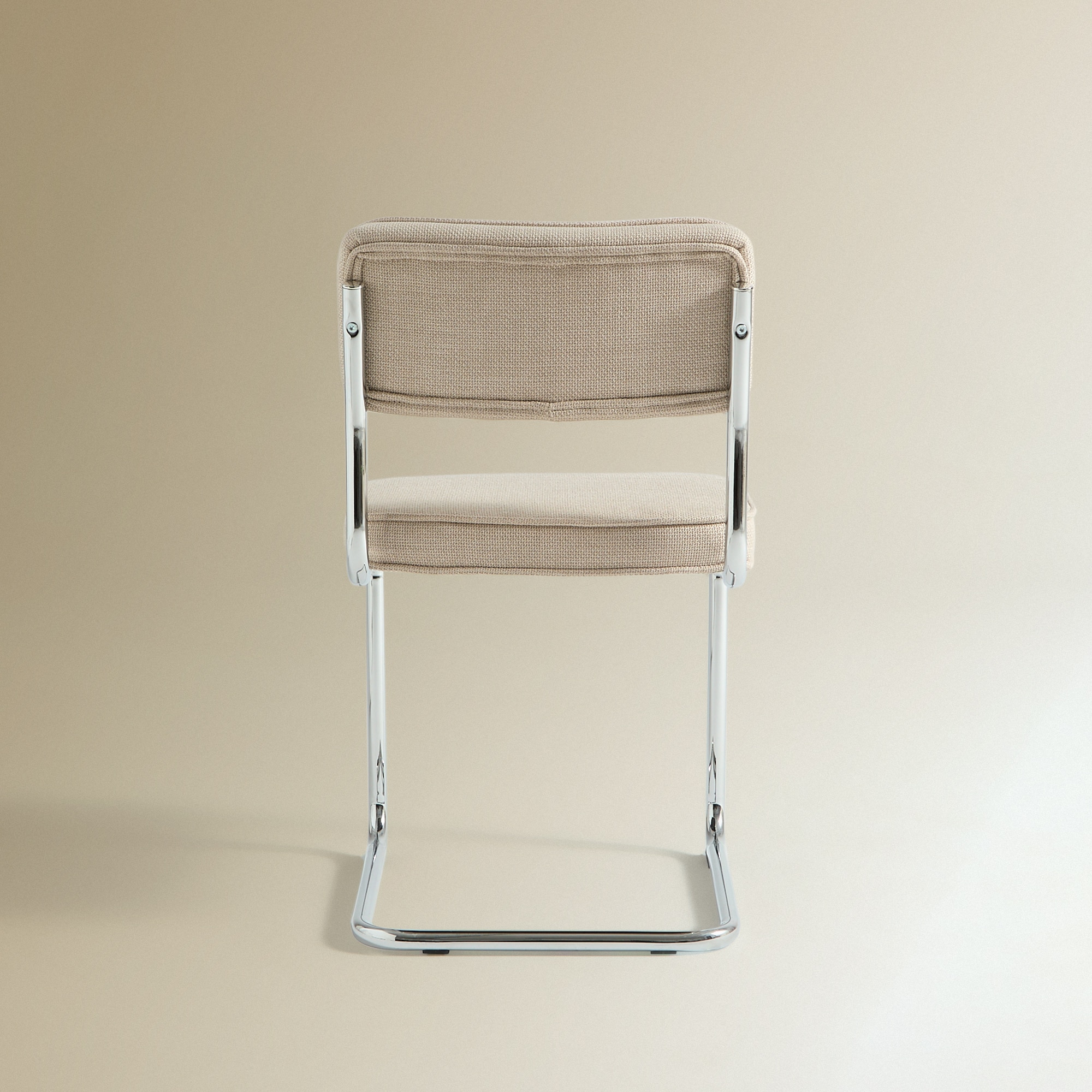 Cadeira Estofada com Pés Metálicos Ruperta Bege-5