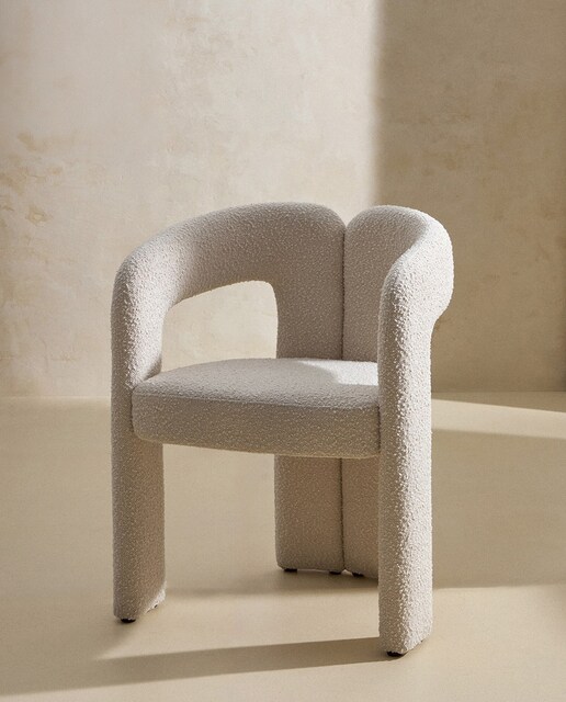 Silla en tejido bouclé Pavillion