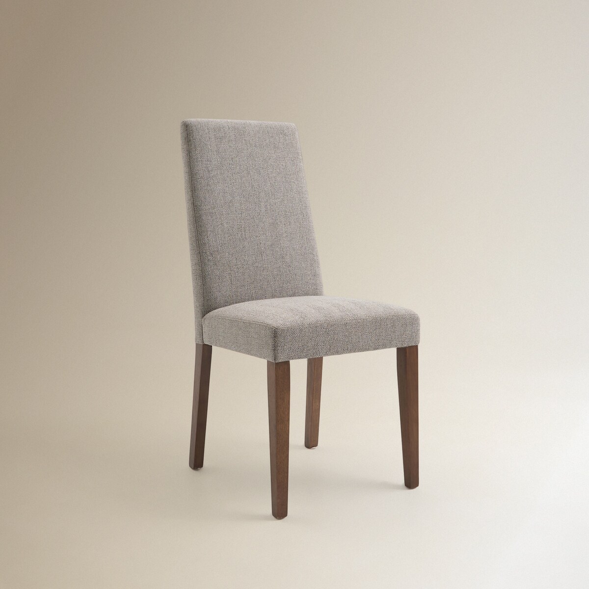 Cadeira de mesa estofada em linho Zen Castanho-2