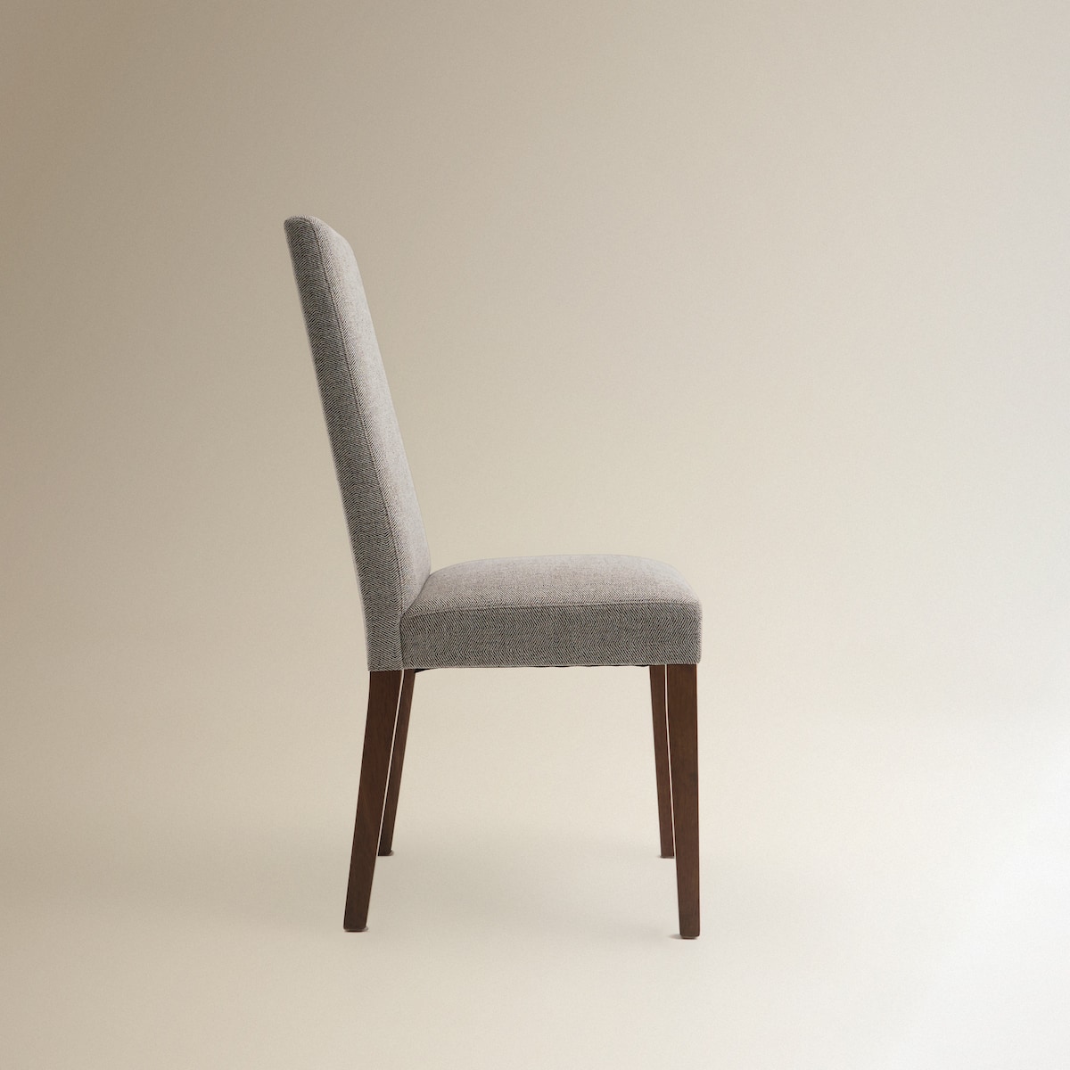 Cadeira de mesa estofada em linho Zen Castanho-4