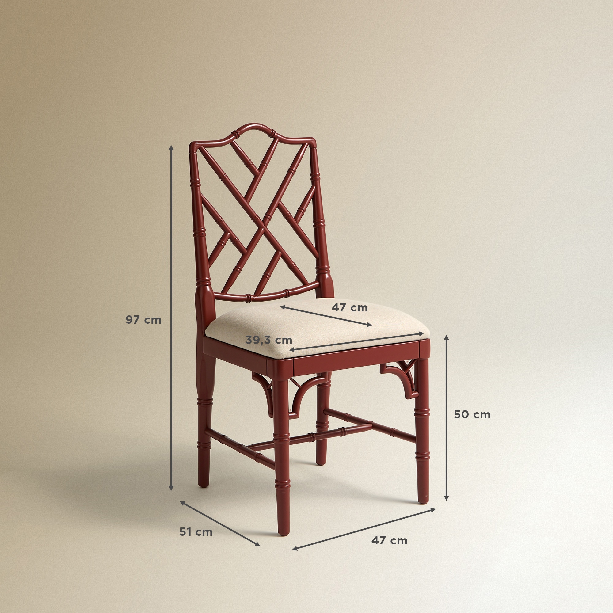 Silla de madera de roble Taipei - Rojo Rojo-7