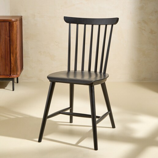 Silla de madera de caucho con palillería Laia