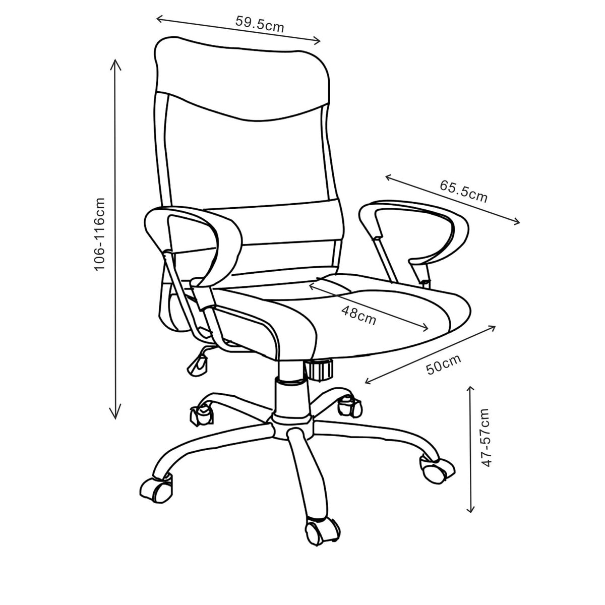Silla de escritorio reclinable Dupont El Corte Inglés Negro-4