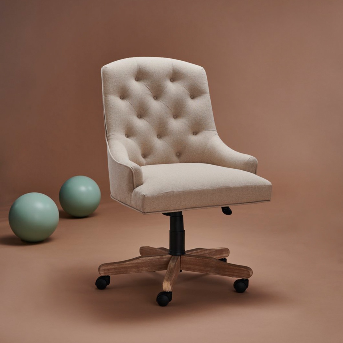 Cadeira de secretária com rodas Marcelle El Corte Inglés Bege-3