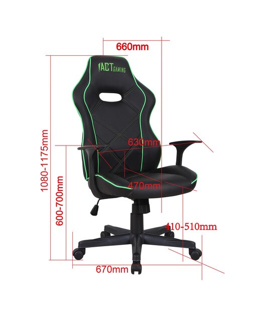 Silla gaming ergonómica Vayne - Negro / Rojo Negro / Rojo-11