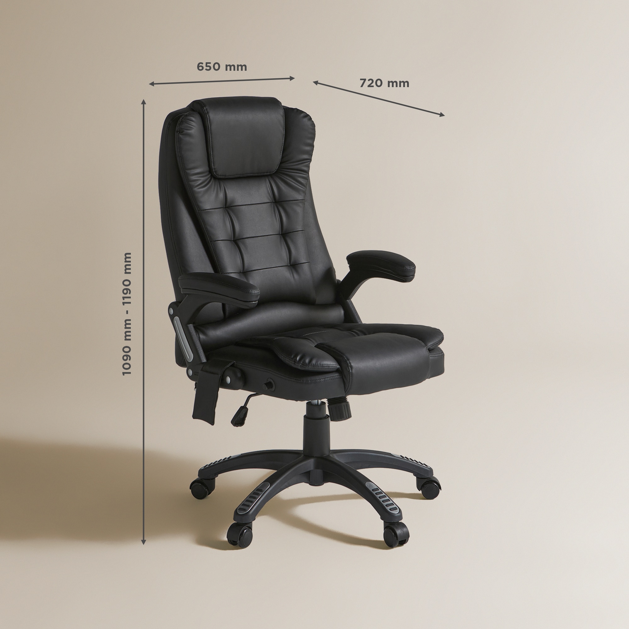 Cadeira de Secretária com Massagem Byron Preto-9