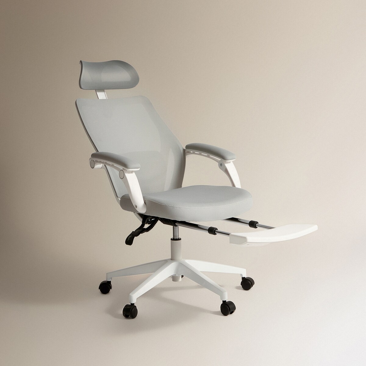 Silla de escritorio con reposapiés Flora El Corte Inglés Gris-6