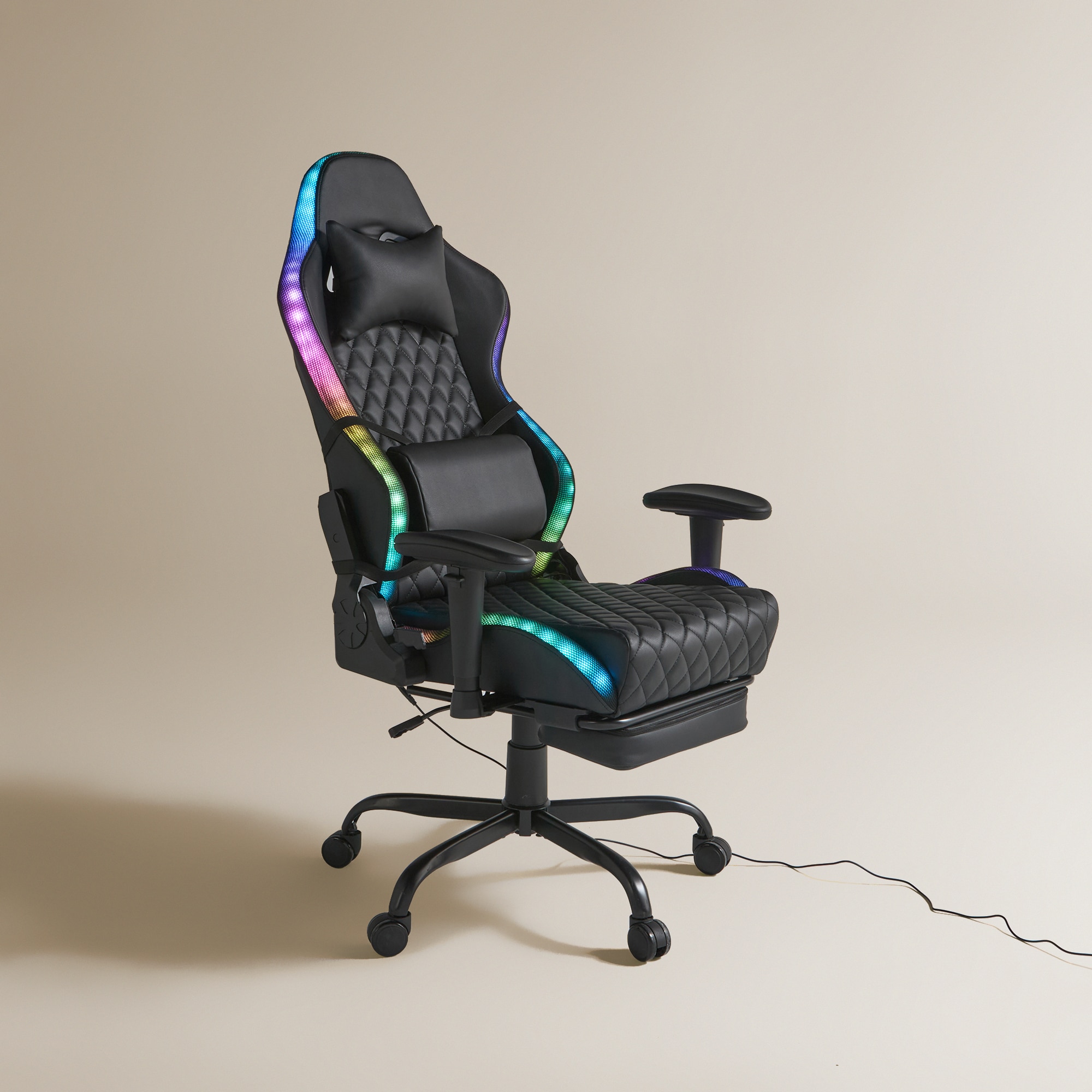 Cadeira gaming com LED Cheste Preto-12