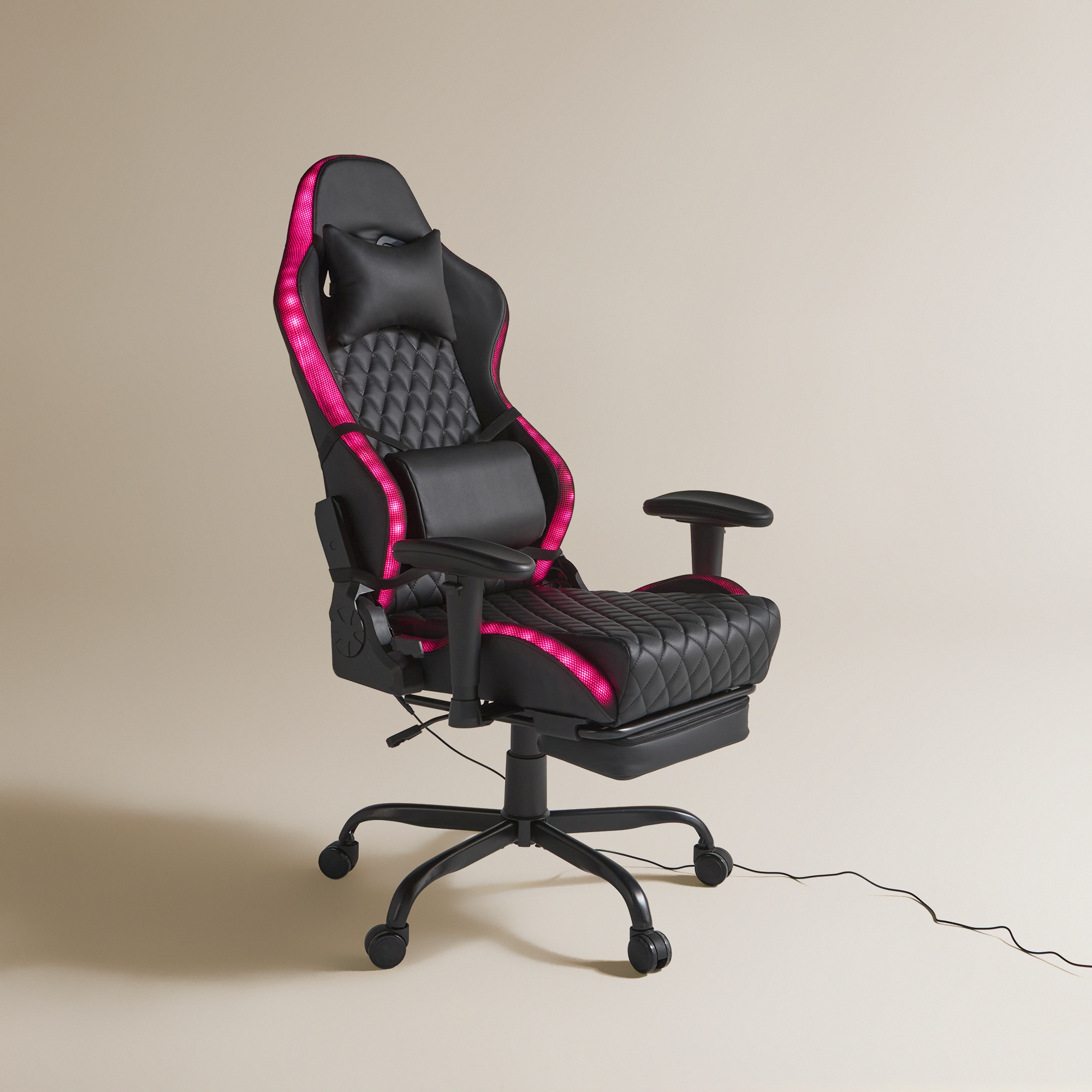 Cadeira gaming com LED Cheste Preto-13