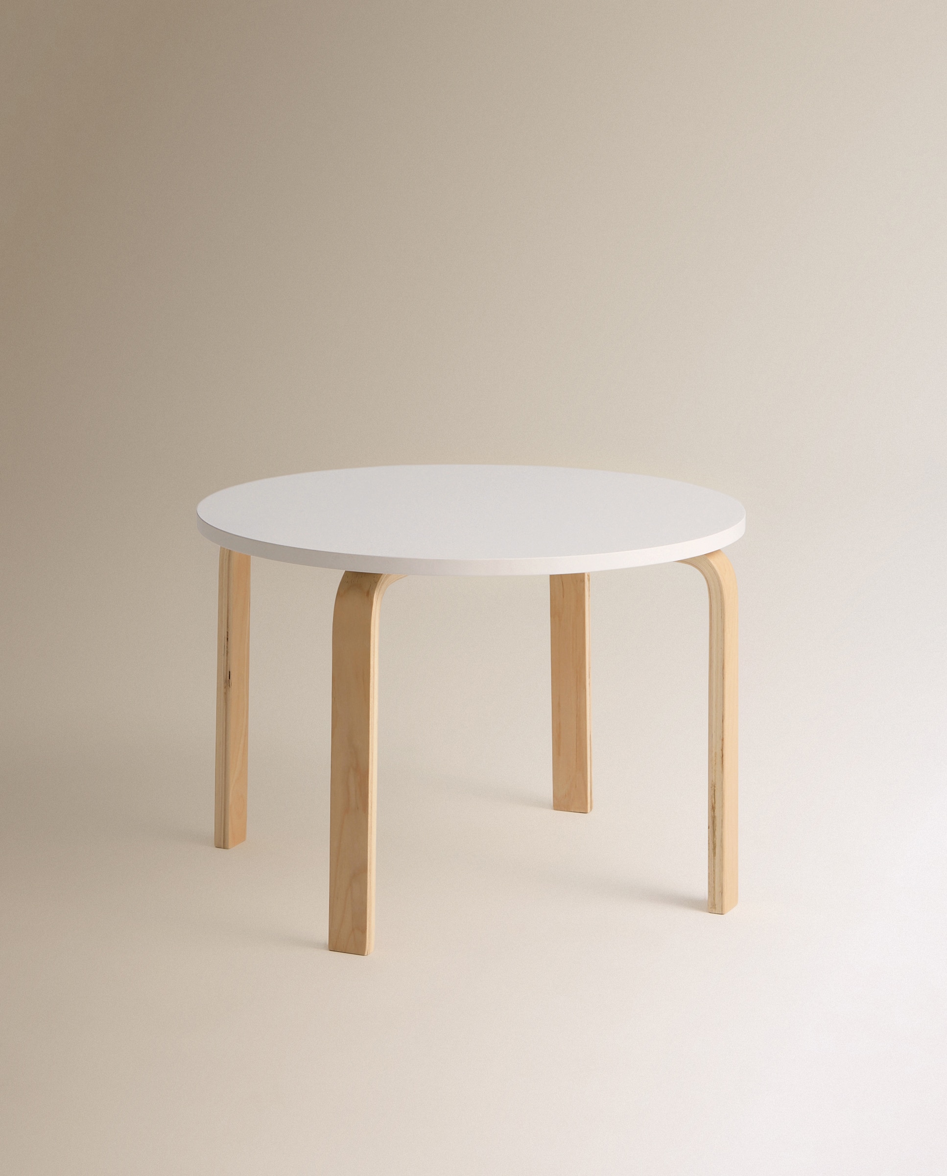 Conjunto Infantil de Mesa + 4 Bancos de Madeira de Faia Moon Natural / Branco-3