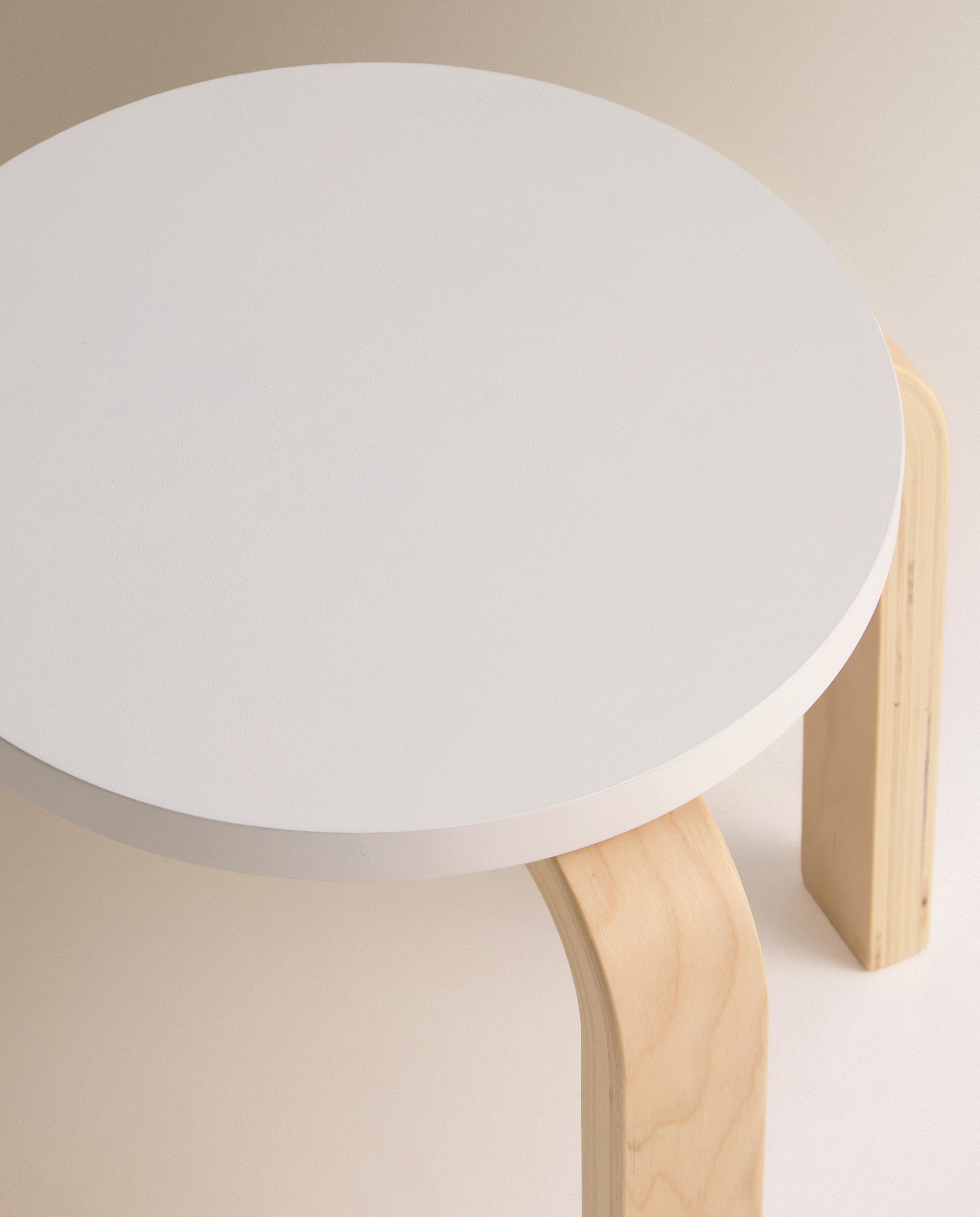 Conjunto Infantil de Mesa + 4 Bancos de Madeira de Faia Moon Natural / Branco-8