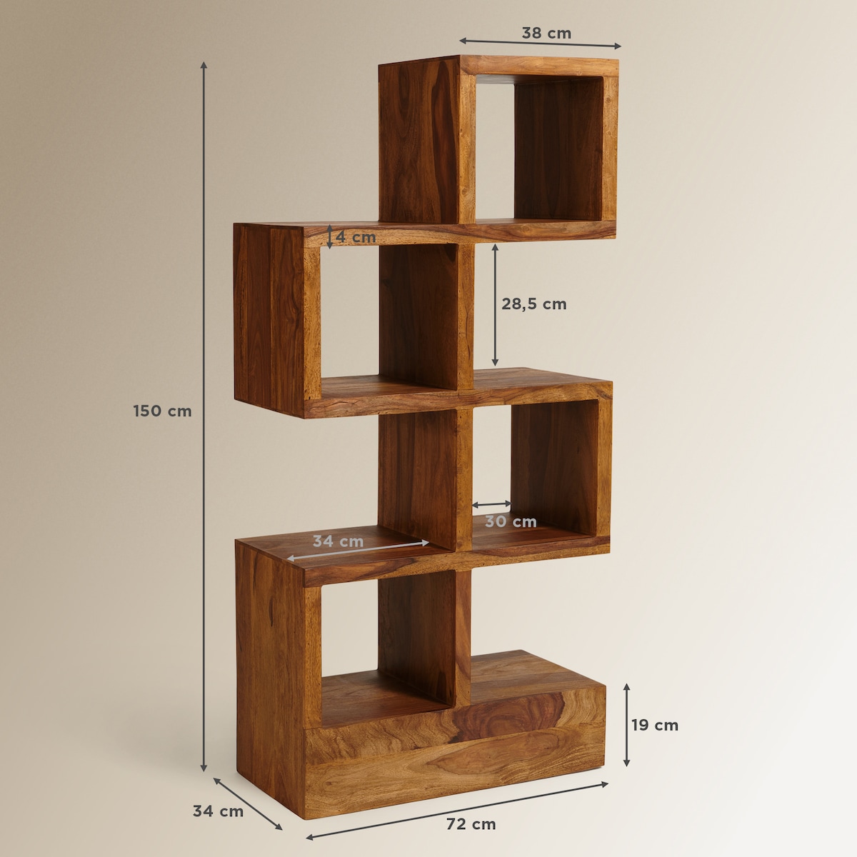 Estantería de madera de palisandro Bombay El Corte Inglés Nogal-8
