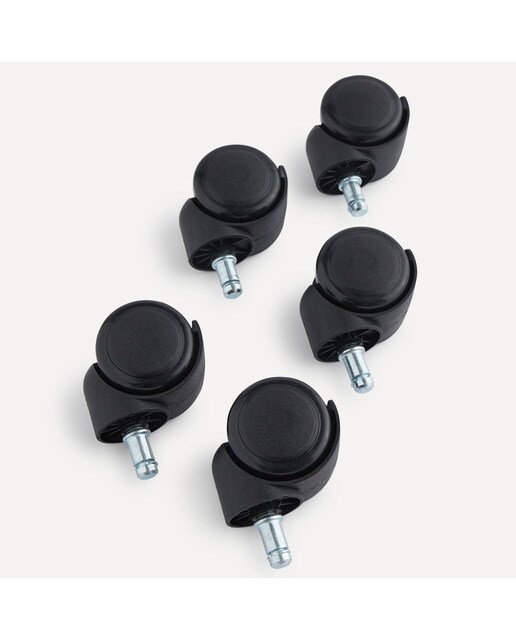 Juego de 5 ruedas para silla de escritorio El Corte Inglés Negro-5