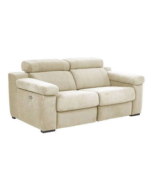 Sofá de 3 Lugares com 2 Assentos com Relax Elétrico City Bege-2