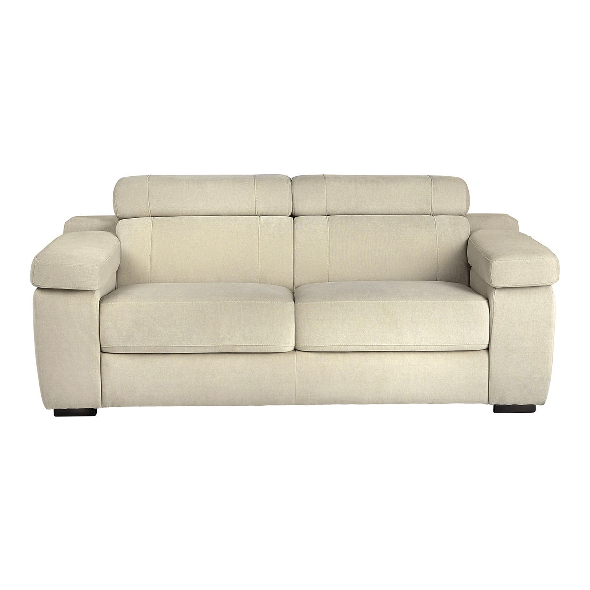 Sofá de 3 Lugares com Apoio de Cabeça Regulável City Bege-1