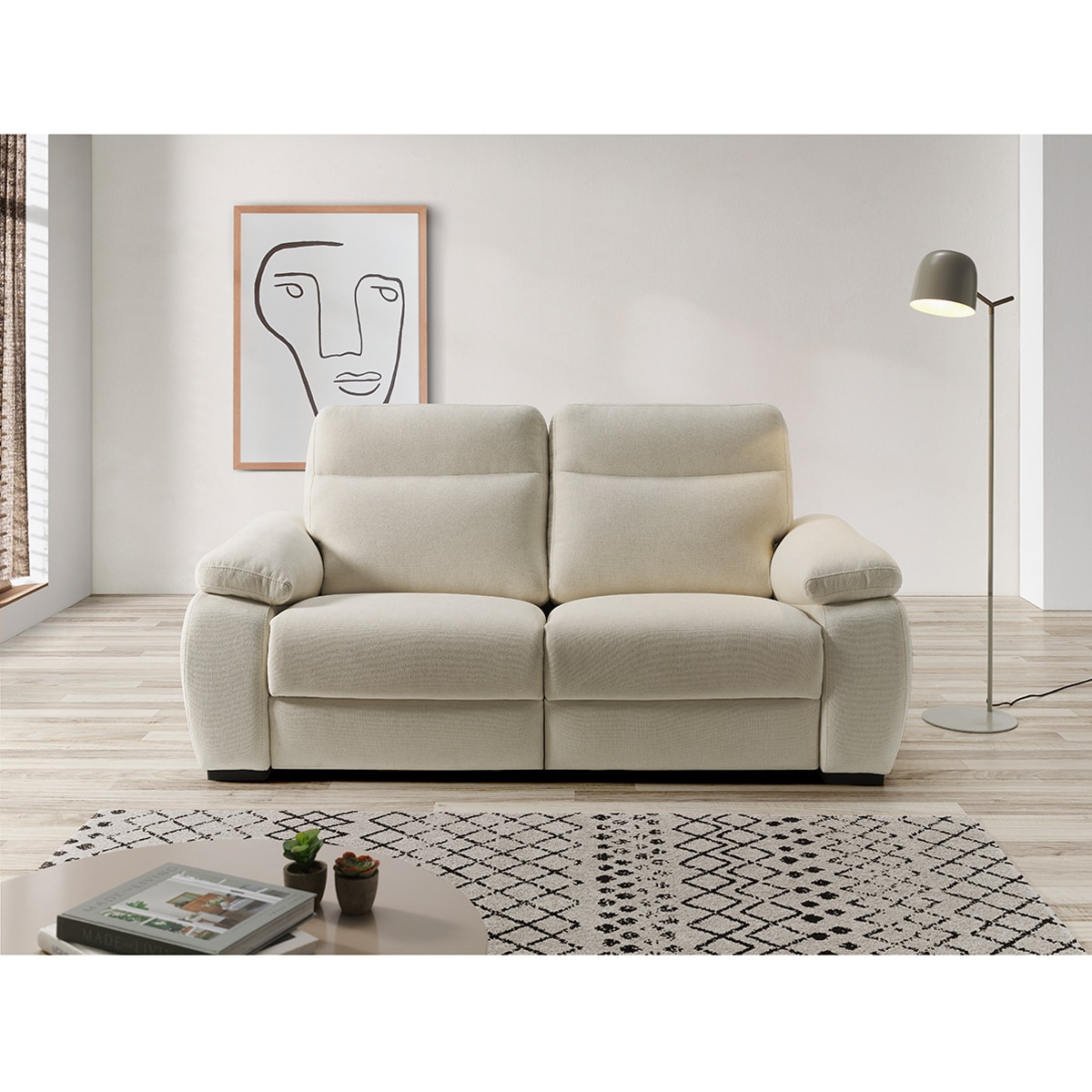 Sofá de 3 plazas con 2 asientos relax eléctricos Maya El Corte Inglés - Blanco Blanco-12