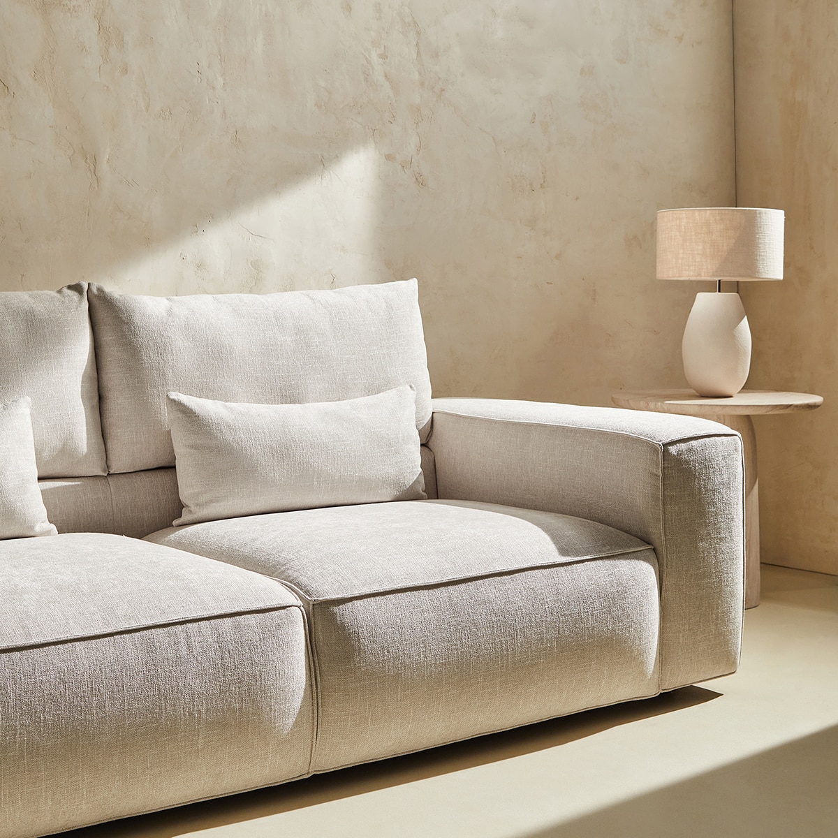 Sofá de 3 plazas con 2 asientos con respaldos elevables Aveiro El Corte Inglés - Beige Beige-1