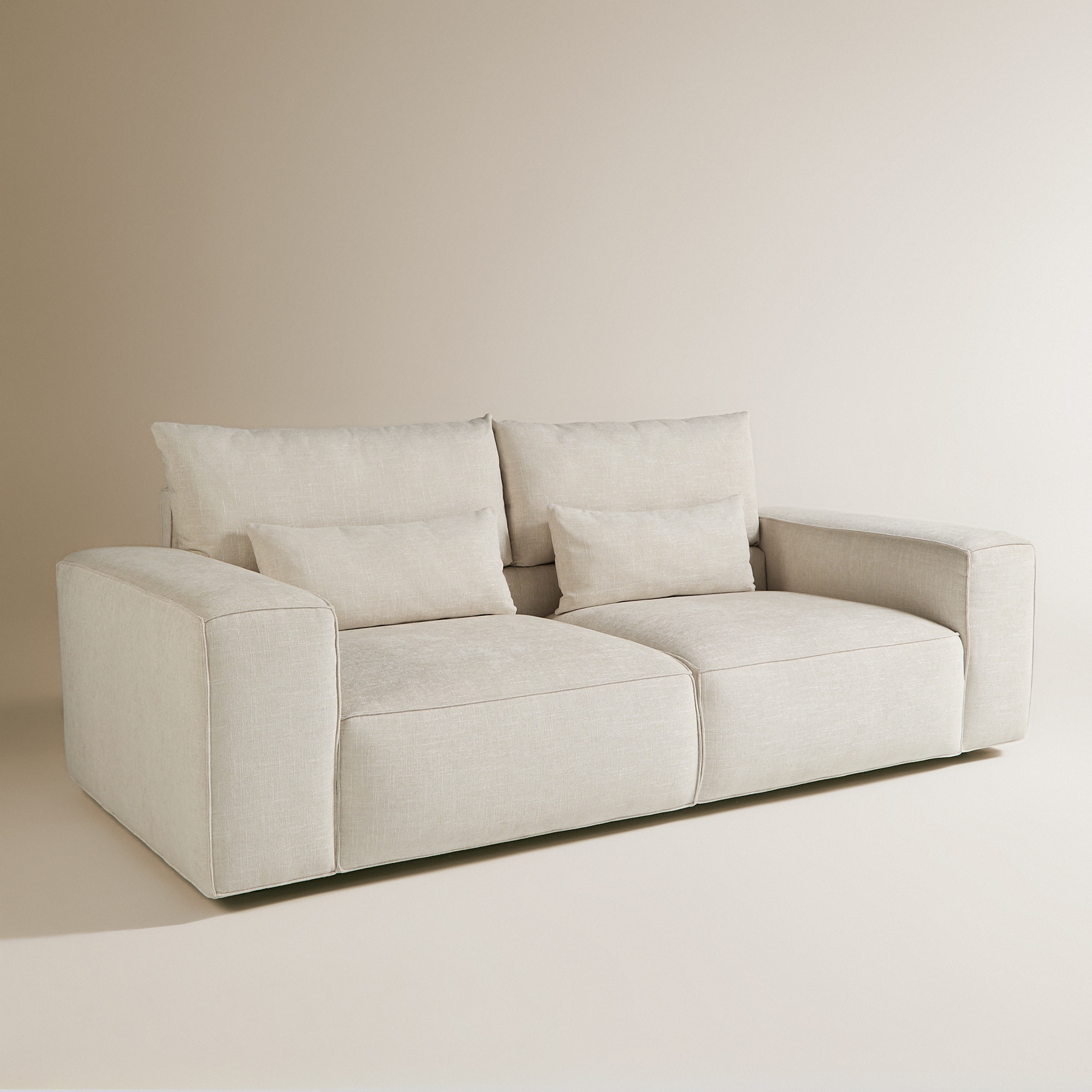 Sofá de 3 plazas con 2 asientos con respaldos elevables Aveiro El Corte Inglés - Beige Beige-3