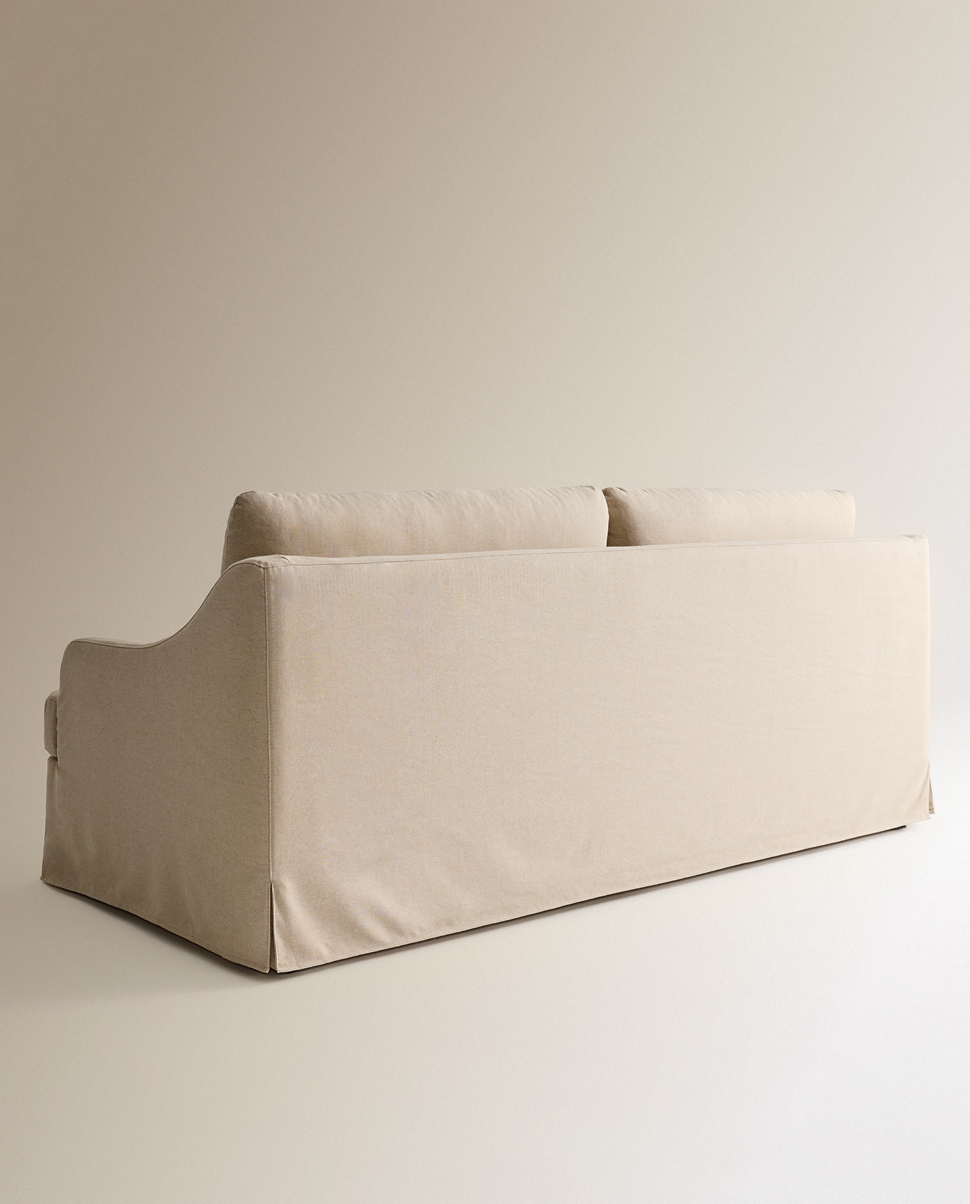 Sofá de 3 plazas desenfundable mezcla lino Devon - Natural Natural-5