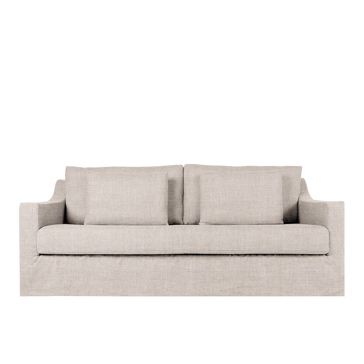 Sofá de 2,5 plazas desenfundable de lino Line - Tibi Blanco Tibi Blanco-1